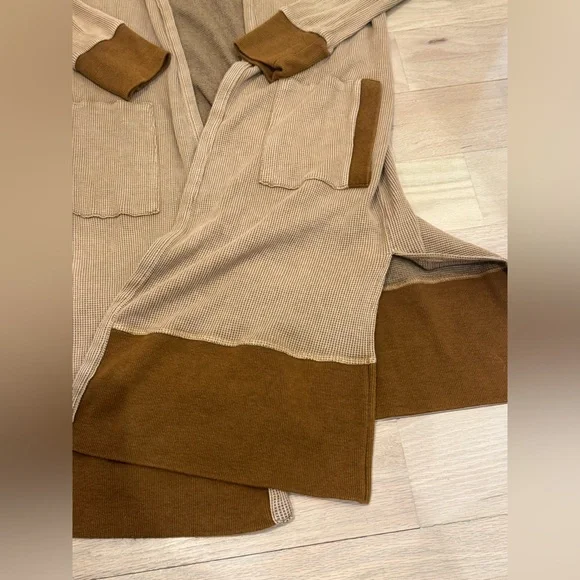 NEW Buckle BKE XS Brown Hoodie Duster Cardigan Sweater Mystree NWT Hooded Top - Picture 3 of 9